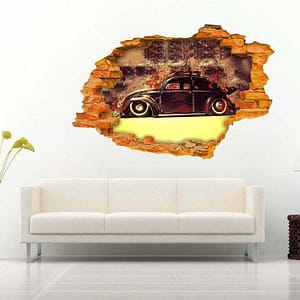 Beetle on the Road Art 3D Wall Decal Vinyl