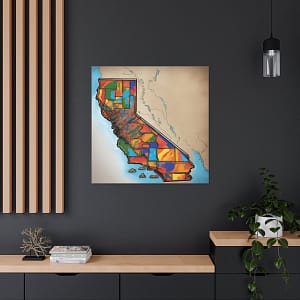California Canvas Gallery Wraps &#8211; California Office Bedroom Home Living Room Wall Decor Canvas Art &#8211; Housewarming Gifts &#8211; CA New Home Gifts