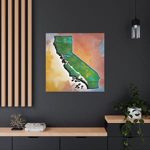California Canvas Gallery Wraps &#8211; California Home Office Bedroom Living Room Wall Decor Canvas Art &#8211; Housewarming Gifts &#8211; CA New Home Gifts