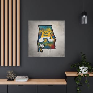Alabama Canvas Gallery Wraps &#8211; Alabama Office Bedroom Home Living Room Wall Decor Canvas Art &#8211; Housewarming Gifts &#8211; AL New Home Gifts