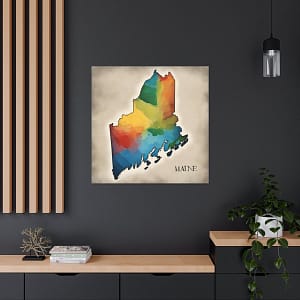 Maine Canvas Gallery Wraps &#8211; Maine Bedroom Office Living Room Home Wall Decor Canvas Art &#8211; Housewarming Gifts &#8211; ME New Home Gifts