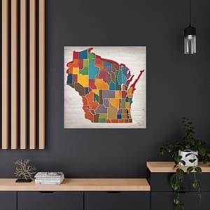 Wisconsin Canvas Gallery Wraps &#8211; Wisconsin Office Living Room Bedroom Wall Decor Home Canvas Art &#8211; Housewarming Gifts &#8211; WI New Home Gifts