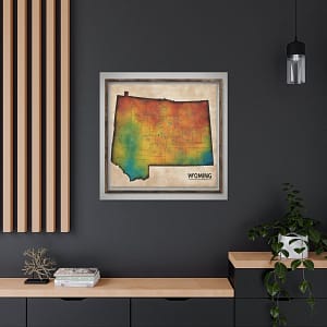Wyoming Canvas Gallery Wraps &#8211; Wyoming Bedroom Office Living Room Wall Decor Home Canvas Art &#8211; Housewarming Gifts &#8211; WY New Home Gifts