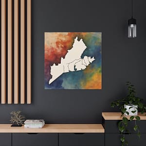 Virginia Canvas Gallery Wraps &#8211; Virginia Living Room Bedroom Office Wall Decor Home Canvas Art &#8211; Housewarming Gifts &#8211; VA New Home Gifts