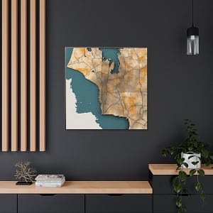 Washington Canvas Gallery Wraps &#8211; Washington Living Room Bedroom Office Wall Decor Home Canvas Art &#8211; Housewarming Gifts &#8211; WA New Home Gifts