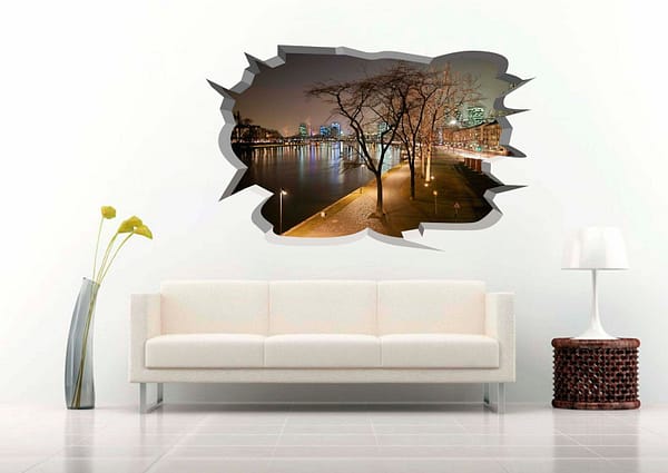 Park in Front of The Lake 3D Art Wall Decal Vinyl Sticker