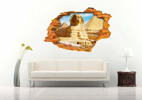 Pyramid of Sphinx 3D Art Wall Decal Vinyl Sticker