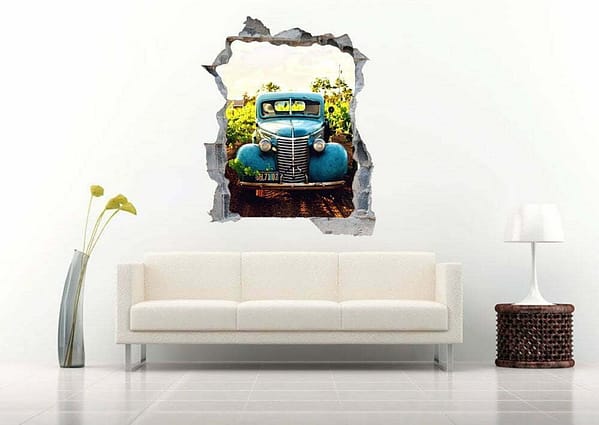 Old Truck in The Countryside 3D Art Wall Decal Vinyl Sticker