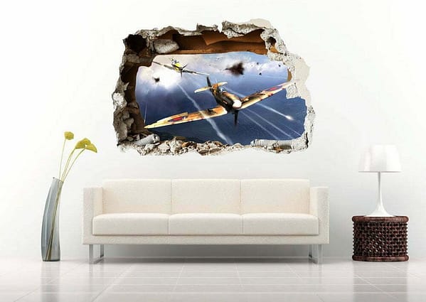 3D Art Aircraft Fighting Art Wall Decal Vinyl Sticker