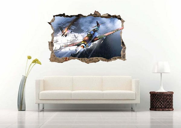 Aircraft Fighting 3D Art Wall Decal Vinyl Sticker