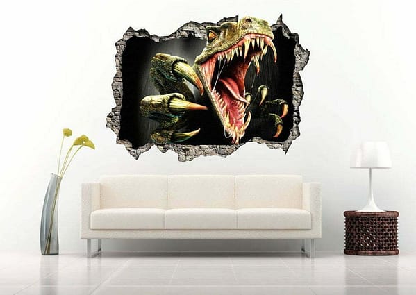 Colorful Dinosaur 3D Art Wall Decal vinyl Sticker