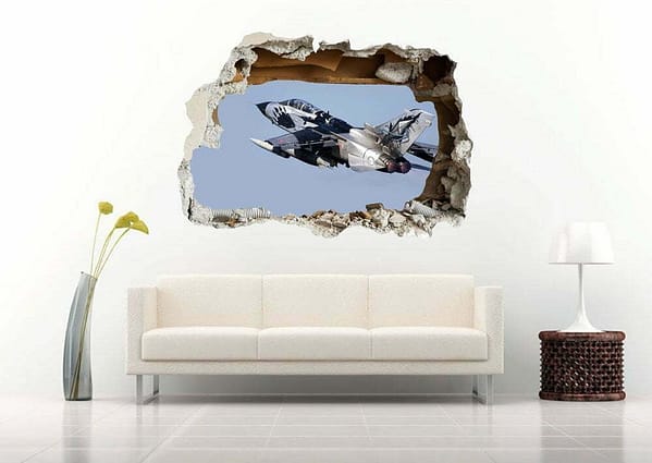 Combat Plane Over The Skies 3D Art  Wall Decal Vinyl Sticker