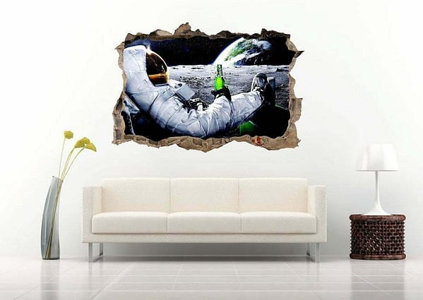 Astronaut Watching the Earth 3D Art Wall Decal Vinyl Sticker