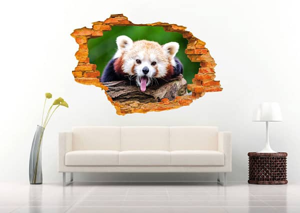 Red Panda Bea 3D Art Wall Decal Vinyl Sticker