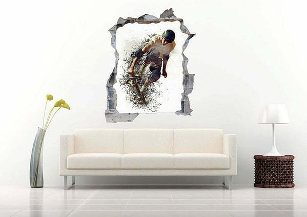 Extreme Skateboard 3D Wall Decal Vinyl Sticker