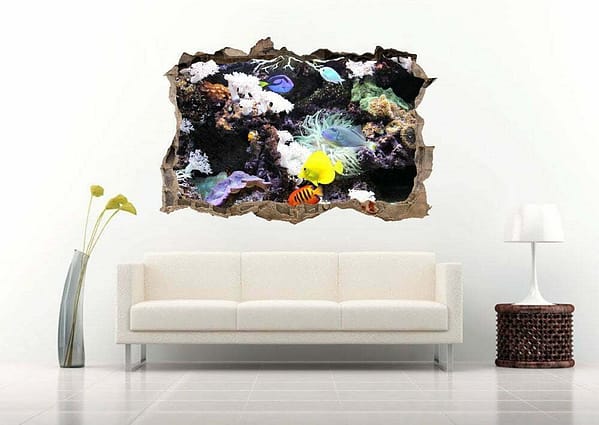 Aquarium &#038; Corals 3D Wall Decal Vinyl Sticker