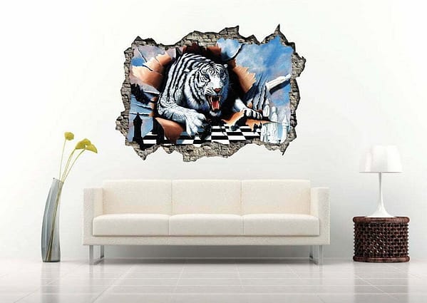 Fantasy White Tiger 3D Wall Decal Vinyl Sticker