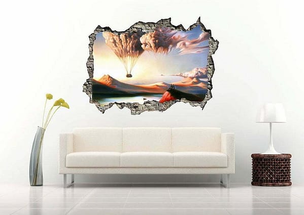Clouds hot Air Balloon 3D Art Wall Decal Vinyl Sticker