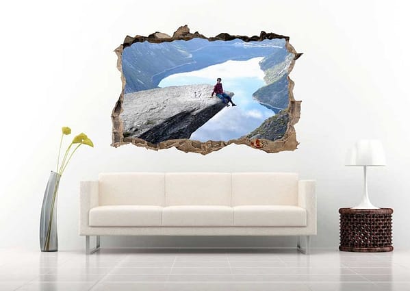 Person Watching Landscape 3D Art Wall Decal Vinyl Sticker