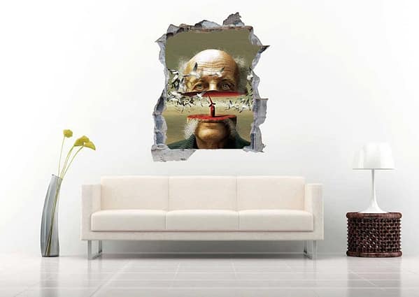 Split Person Bust 3D Art Wall Decal Vinyl Sticker