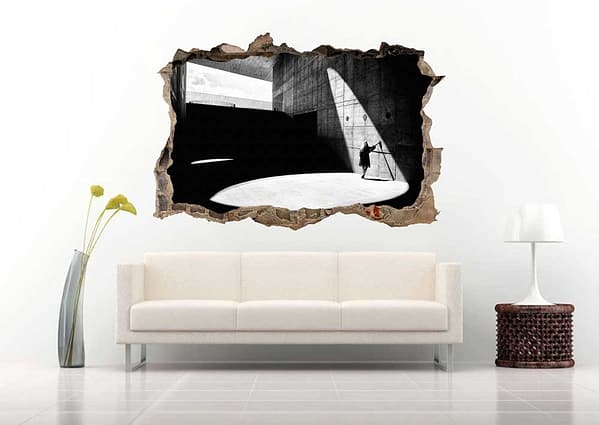 Girl Hiding in a Place Place 3D Art Wall Decal Vinyl Sticker