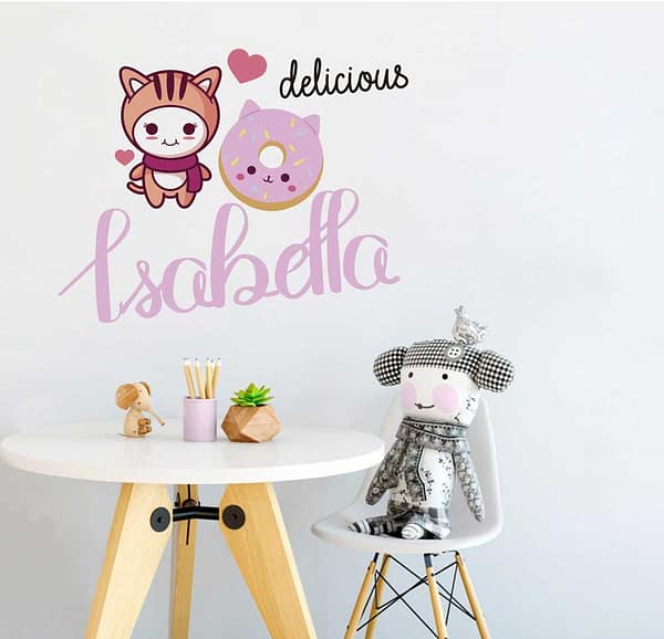 Teddy Bear with a Donuts Nursery Wall Decal Vinyl Sticker