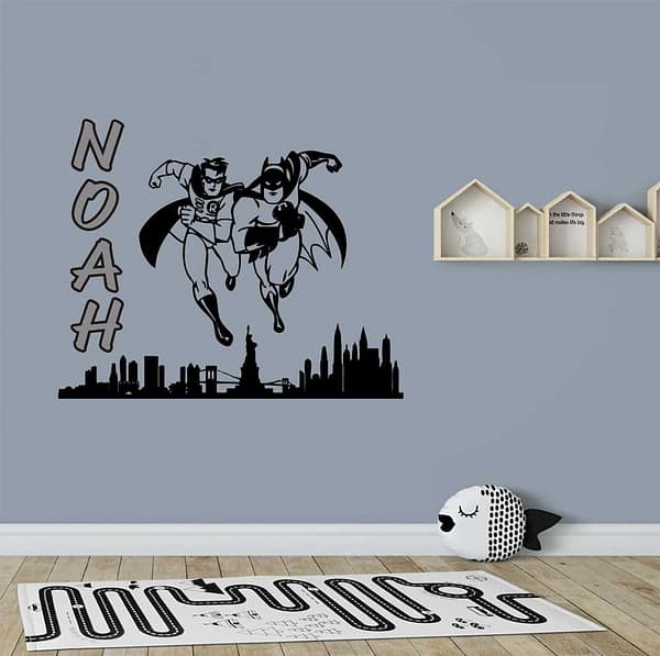 Batman &amp; Robin Superhero Wall Decal Vinyl Sticker