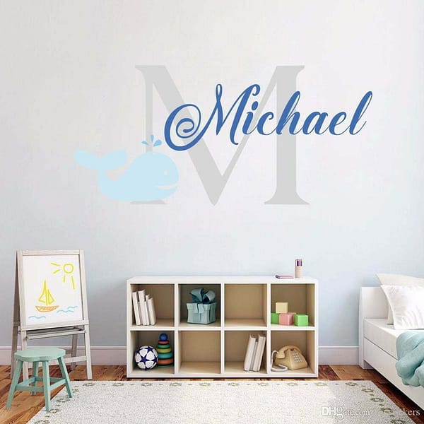 Whale Custom Name Wall Decals Vinyl Sticker