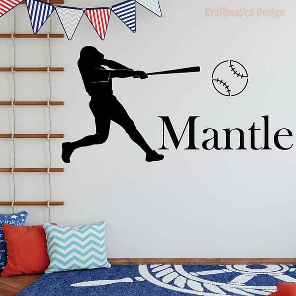 Baseball Player Silhouette Sport Wall Decal Vinyl Sticker