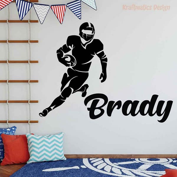Football Running Quarterback Wall Decal Vinyl Sticker