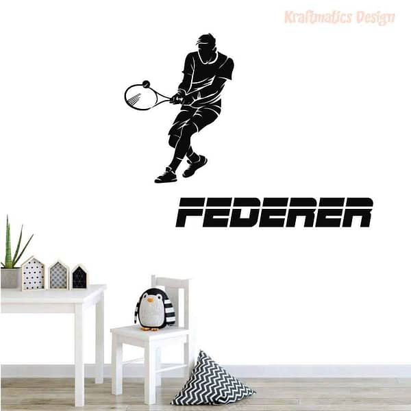 Tennis Player Silhouette Sport Wall Decal Vinyl Sticker