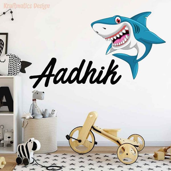 Shark Smiling Nursery Name Wall Decal Vinyl Sticker