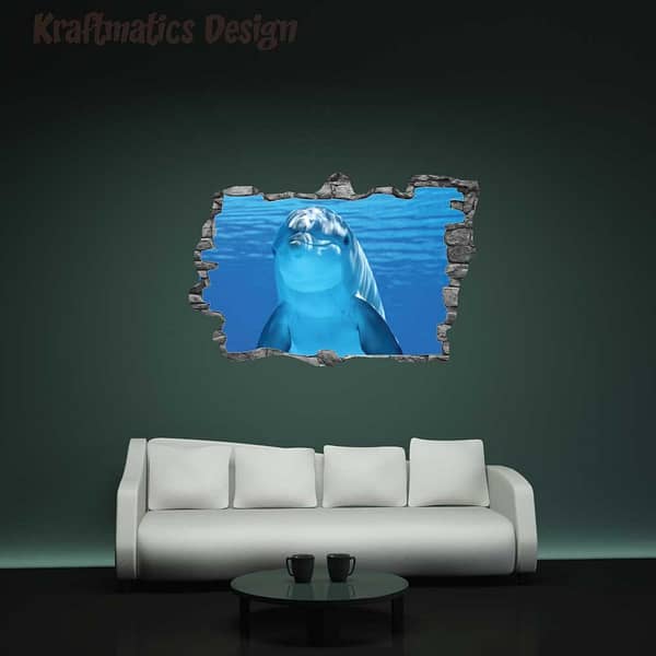 Dolphin 3D Wall Decal Vinyl Sticker