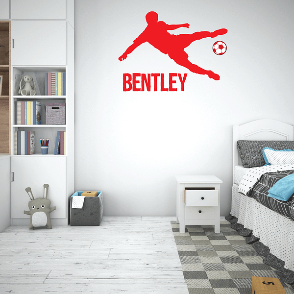 Soccer Kicker Player Silhouette Wall Decal Vinyl Sticker