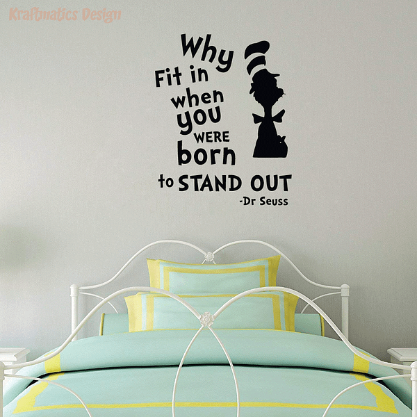 Why Fit in Dr Seuss Wall Decal Vinyl Sticker