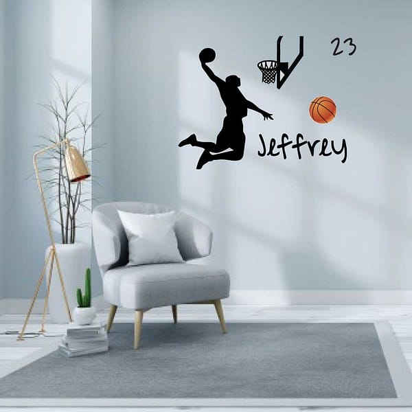 Basketball Player Slam Dunk Sports Wall Decal Vinyl Sticker