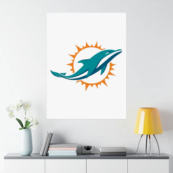 NFL Team Logos Miami Dolphins Painting Bedroom Living Room Wall Art Décor Matte Vertical Posters