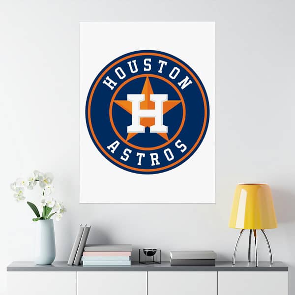 MLB Team Logos Houston Astros Painting Bedroom Living Room Wall Art Décor Matte Vertical Posters