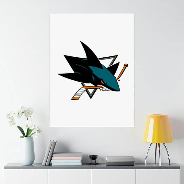 NHL Team Logos San Jose Sharks Painting Bedroom Living Room Wall Art Décor Matte Vertical Posters