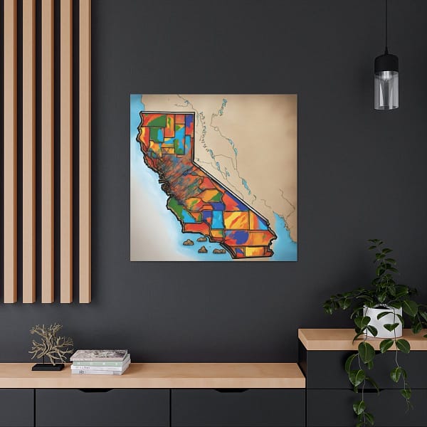 California Canvas Gallery Wraps &#8211; California Office Bedroom Home Living Room Wall Decor Canvas Art &#8211; Housewarming Gifts &#8211; CA New Home Gifts