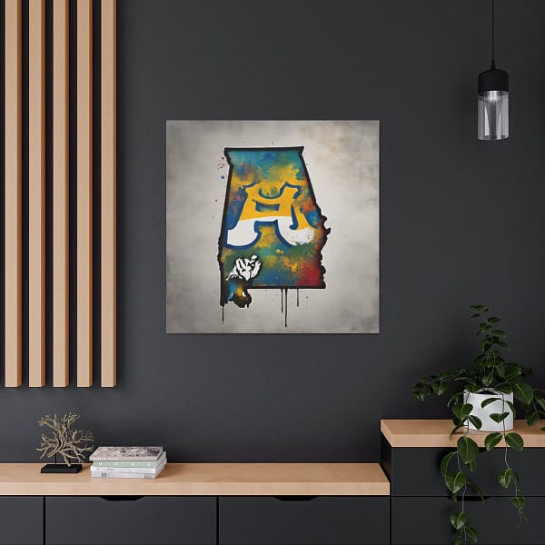 Alabama Canvas Gallery Wraps &#8211; Alabama Office Bedroom Home Living Room Wall Decor Canvas Art &#8211; Housewarming Gifts &#8211; AL New Home Gifts