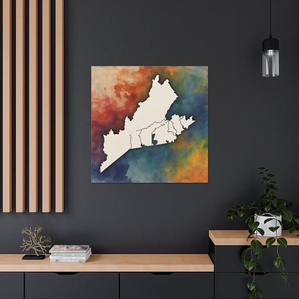 Virginia Canvas Gallery Wraps &#8211; Virginia Living Room Bedroom Office Wall Decor Home Canvas Art &#8211; Housewarming Gifts &#8211; VA New Home Gifts