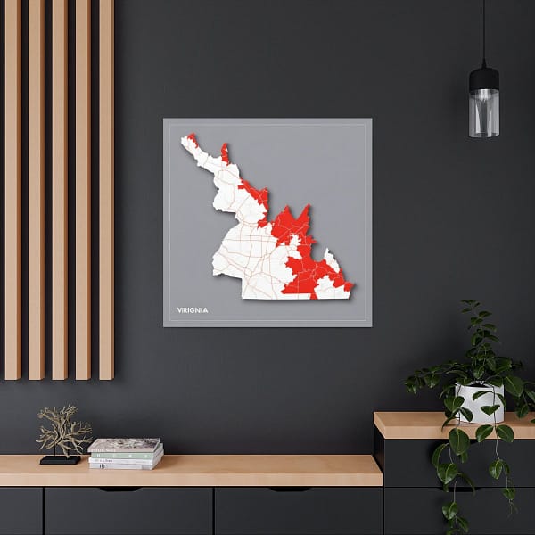 Virginia Canvas Gallery Wraps &#8211; Virginia Living Room Office Bedroom Wall Decor Home Canvas Art &#8211; Housewarming Gifts &#8211; VA New Home Gifts
