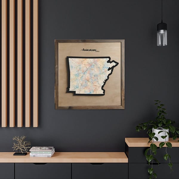 Arkansas Canvas Gallery Wraps &#8211; Arkansas Bedroom Home Office Living Room Wall Decor Canvas Art &#8211; Housewarming Gifts &#8211; AR New Home Gifts